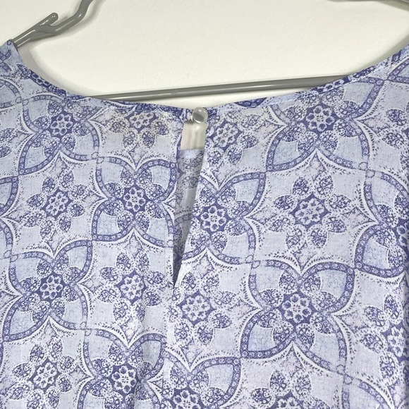 Cynthia Rowley Women’s Purple Short Sleeve Round Neck Blouse Top Size 3X - Picture 5 of 6